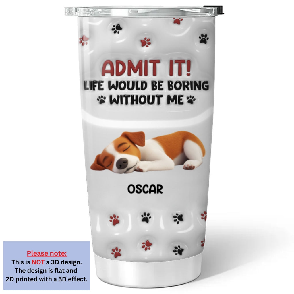 Adorable Dog Baby - Personalized Custom 3D Inflated Effect Stainless Steel Tumbler with Long - lasting Temperature Retention