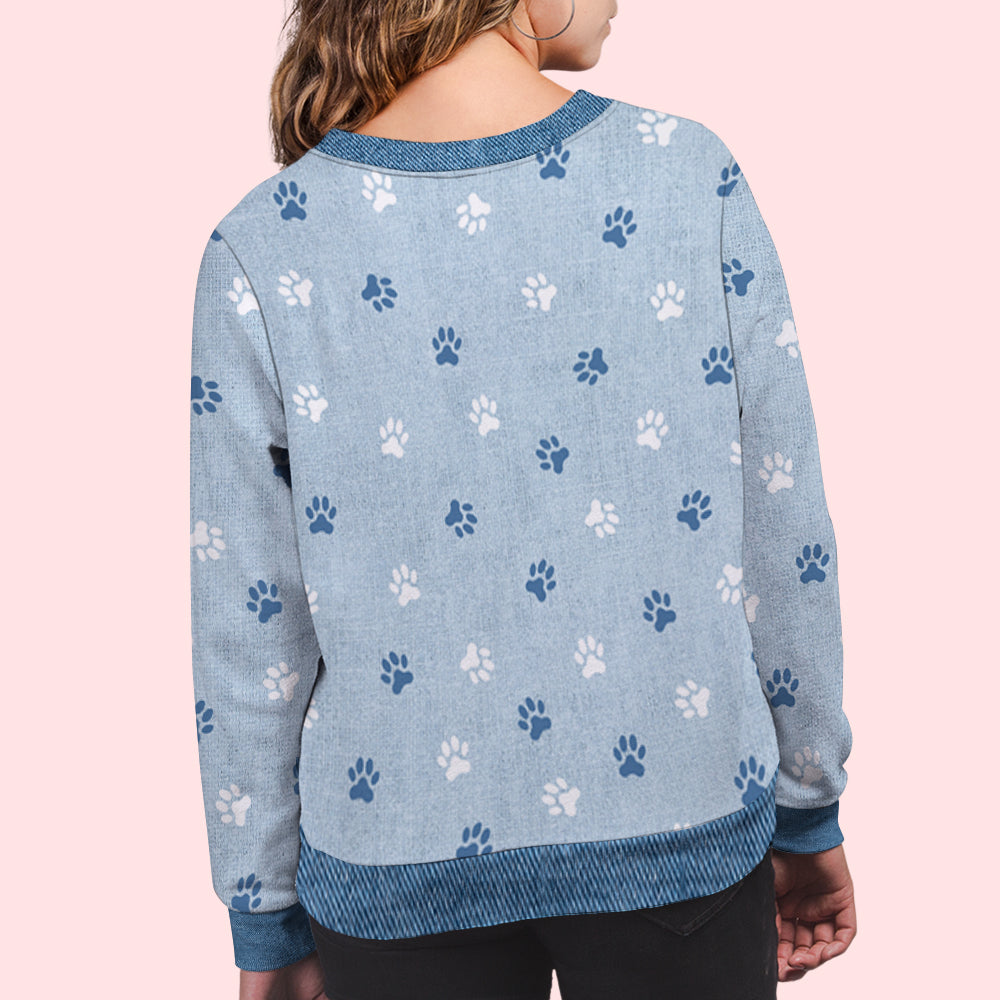 Human Belongs To Dog 2 - Personalized Custom All-Over-Print Unisex 8.8 oz Polyester Blend Sweatshirt for Dog Lovers