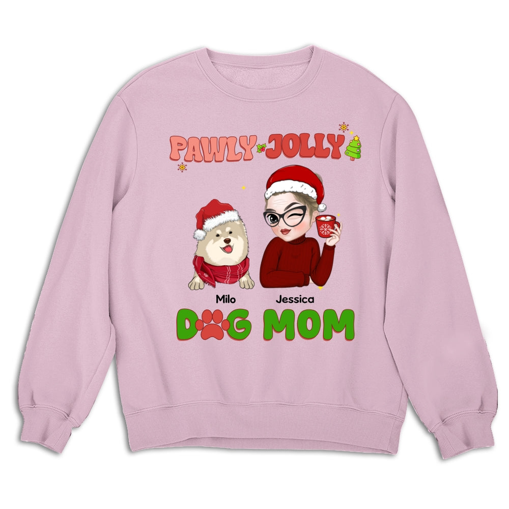 Pawly Jolly Dog Mom - Premium Personalized Custom Unisex 8.0 oz Sweatshirt for Pet Lovers