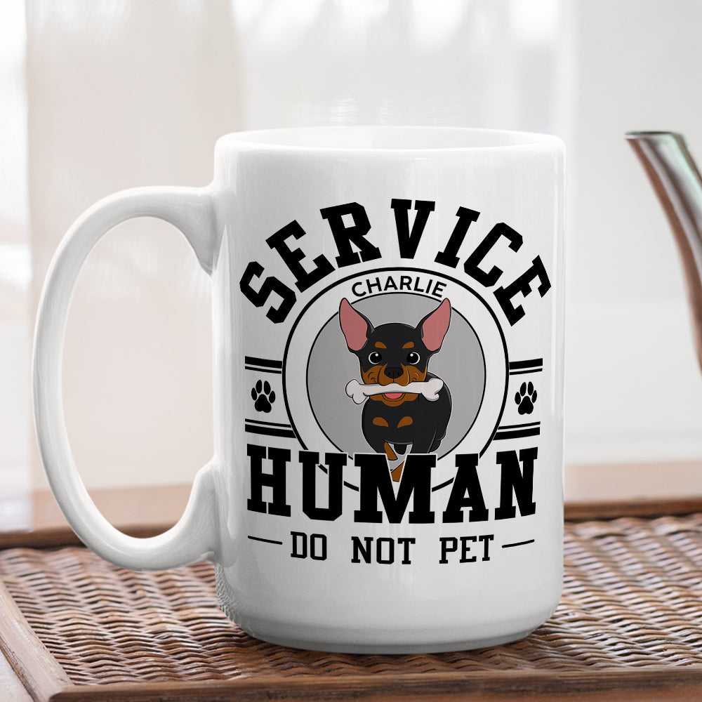Unique Personalized Custom 'Service Human, Do Not Pet' Coffee Mug for Pet Lovers