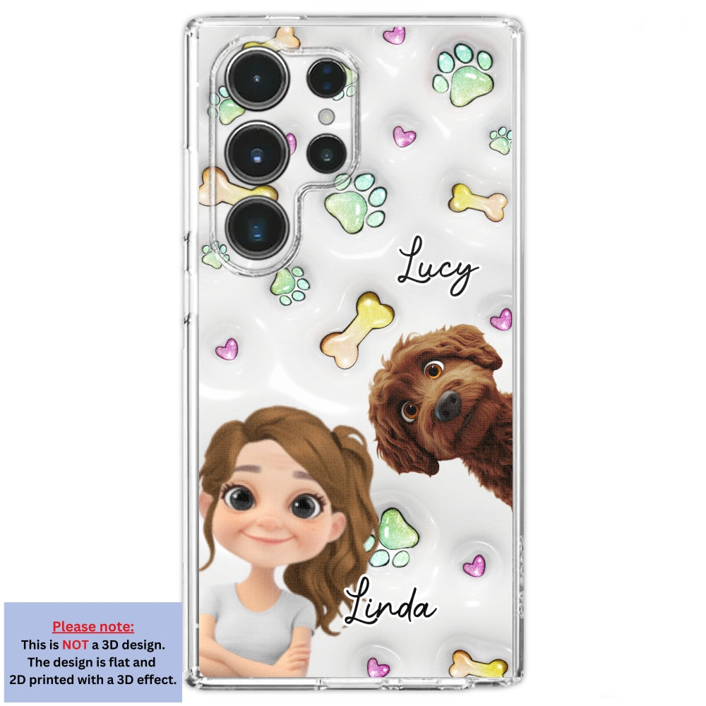 Lovey Human and Her Dogs - Exclusive Personalized Custom 3D Inflated Effect Smartphone Case