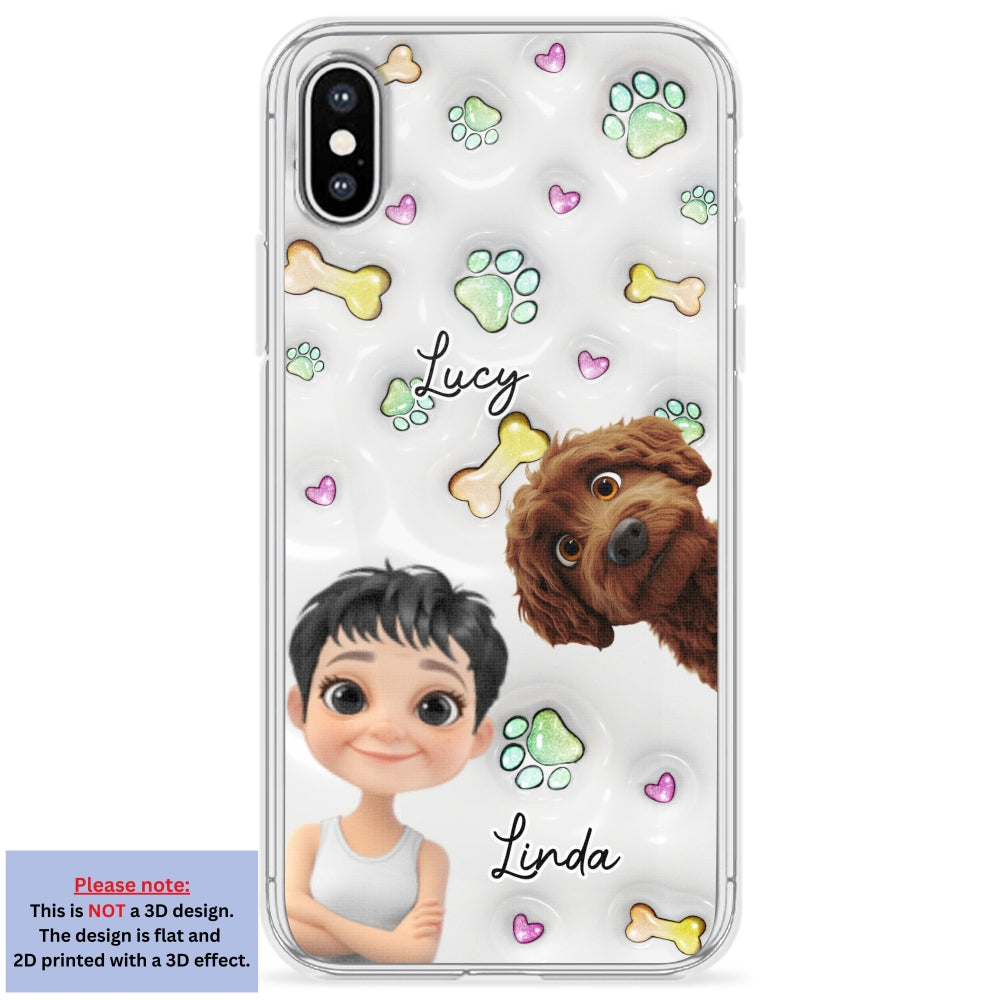 Lovey Human and Her Dogs - Exclusive Personalized Custom 3D Inflated Effect Smartphone Case