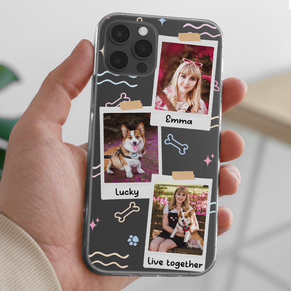 Personalized Custom Pet Photo Frame Phone Case for Dog and Cat Lovers