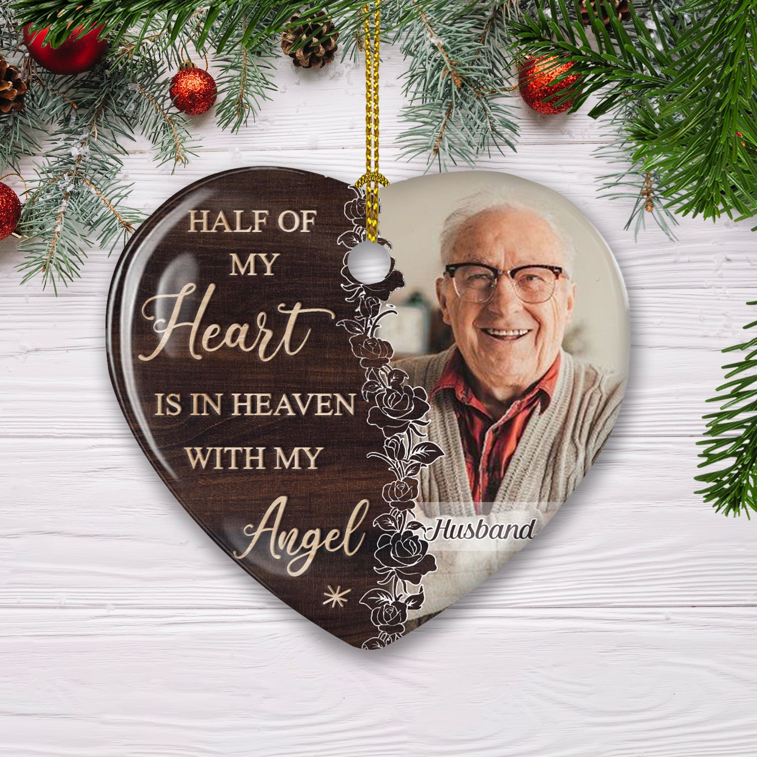 Heavenly Personalized Custom Heart Ceramic Ornament - My Angel In Heaven