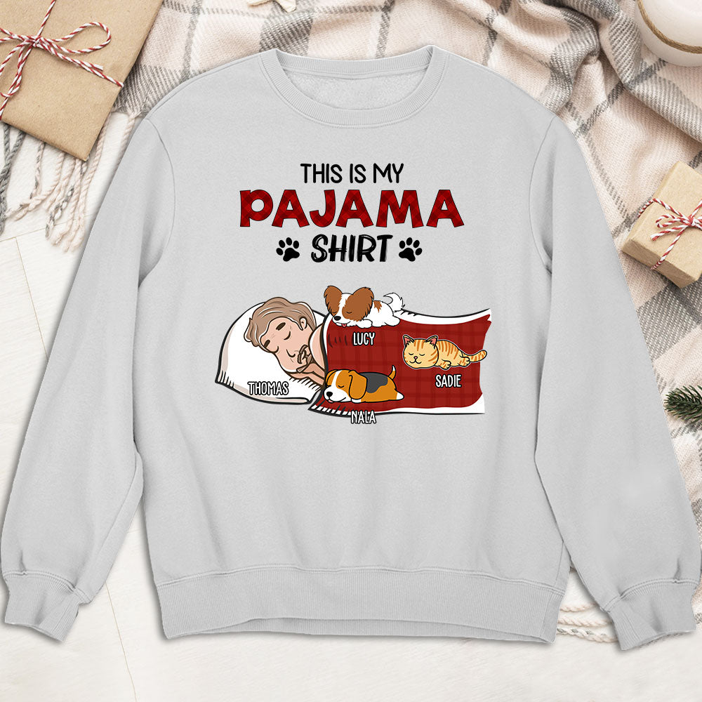 Personalized Custom Sleeping Pet Pajama Sweatshirt - 8.0 oz Unisex