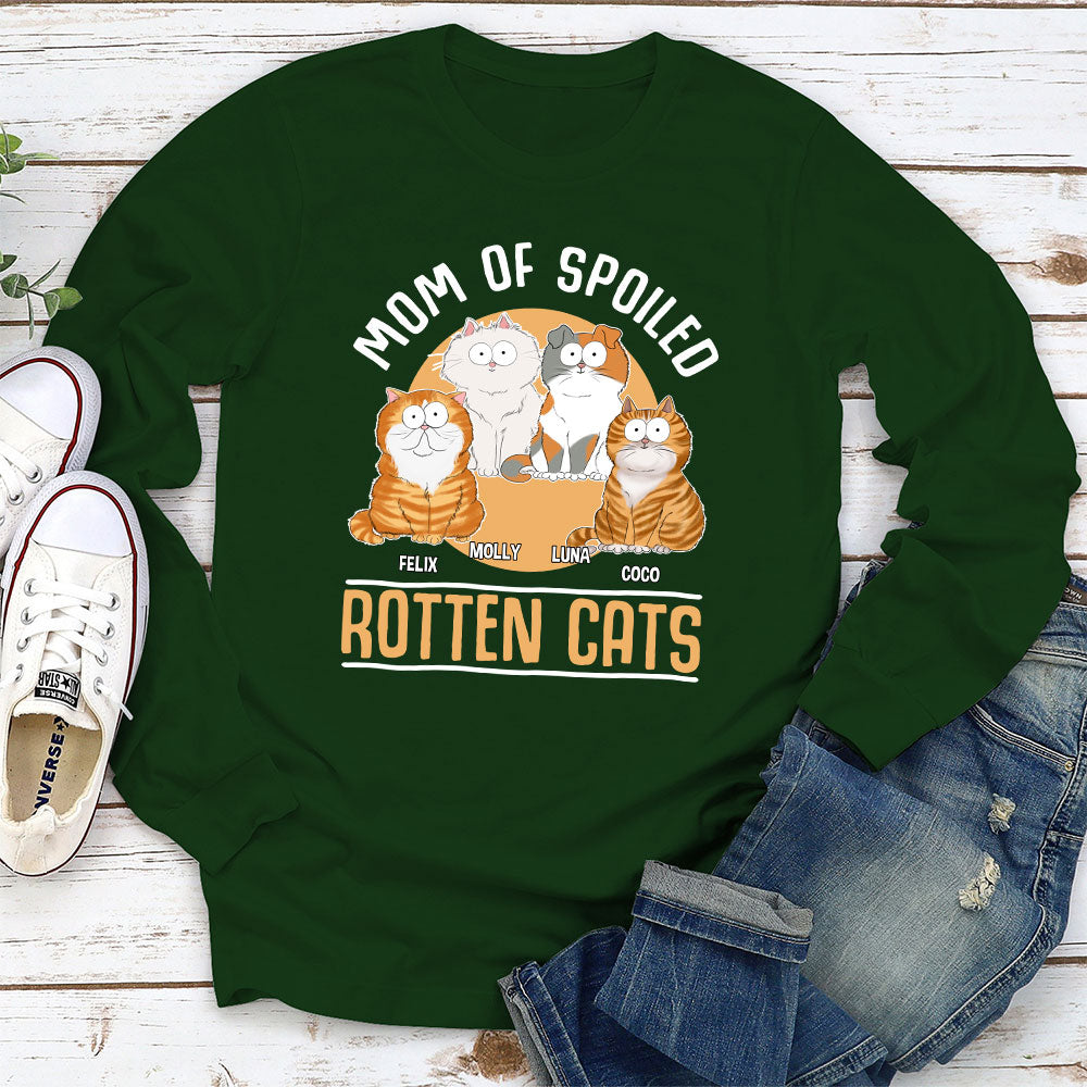 Mom Of Spoiled Cat - Stylish Personalized Custom Long Sleeve T-shirt for Pet Lovers