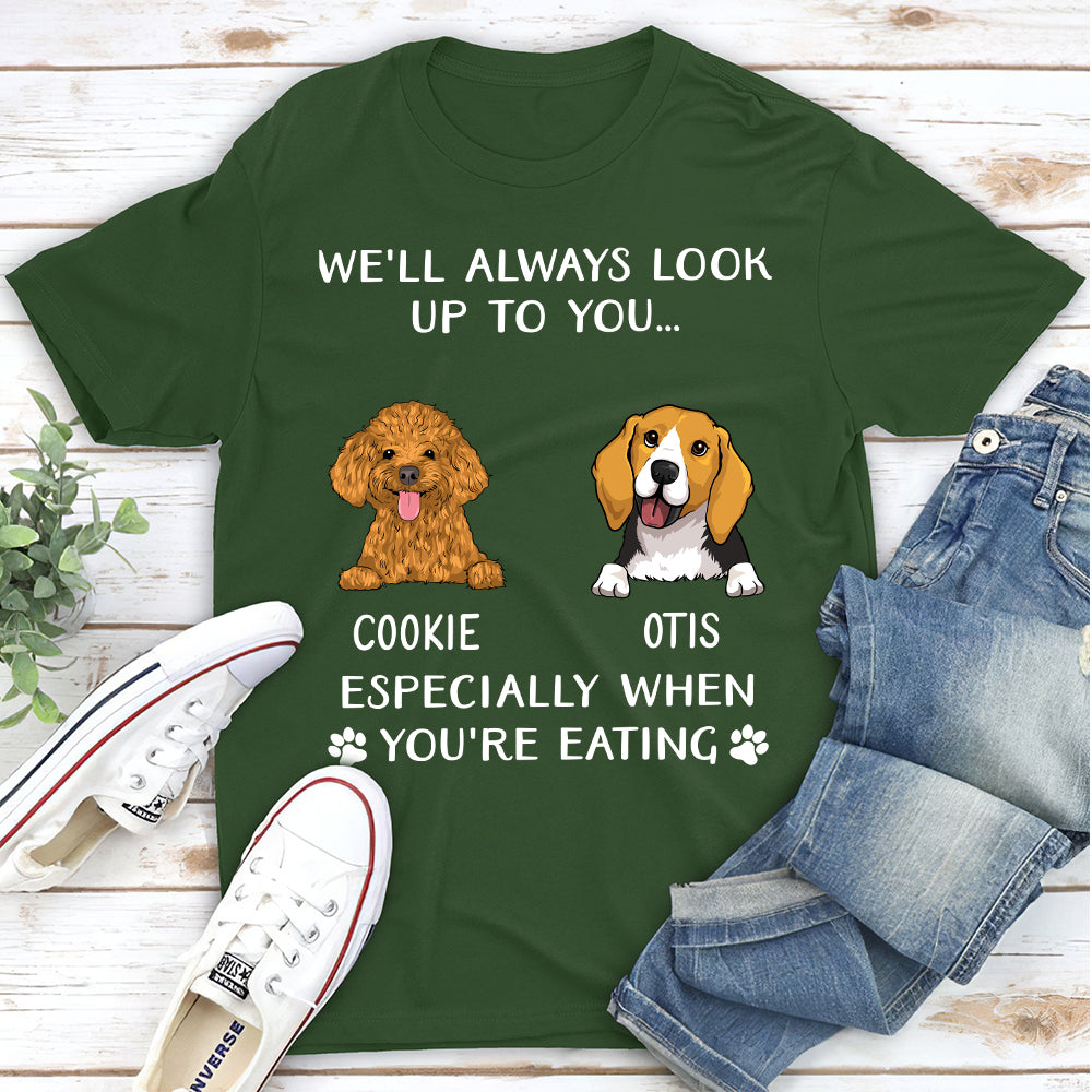 Look Up To You I Woof You - Stylish Personalized Custom Unisex 5.3 oz T-shirt