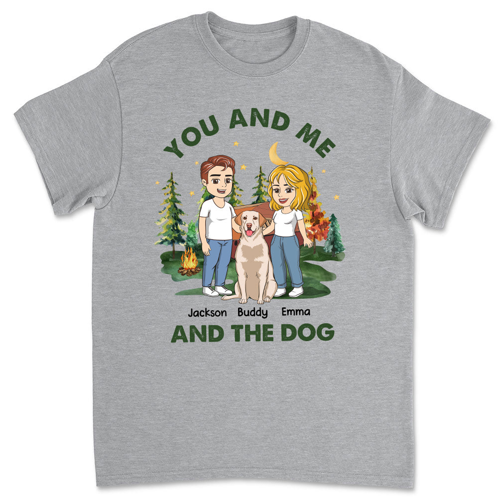You And Me And The Dogs - Personalized Custom Unisex 5.3 oz T-shirt for Pet Lovers