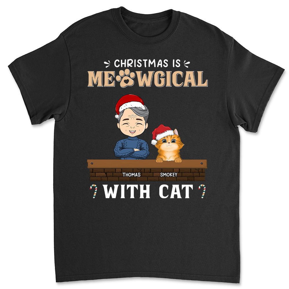 Magical Christmas Meow - Personalized Custom Unisex 5.3 oz T-shirt
