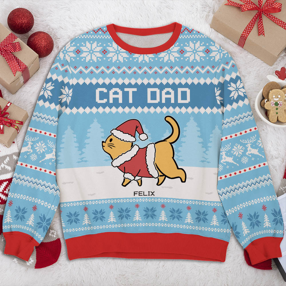 Personalized Custom All-Over-Print Mint Sweatshirt for Cat Moms