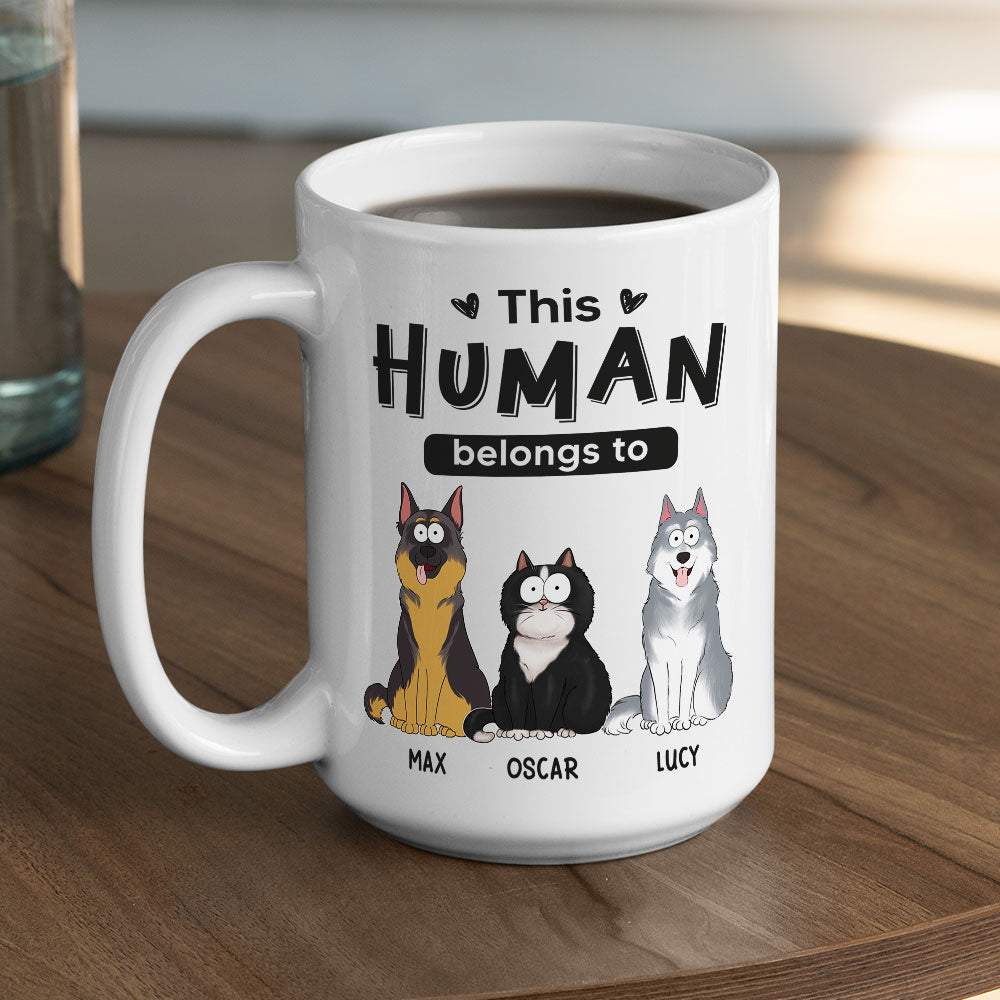 Belongs To Pets - Personalized Custom 11oz & 15oz Coffee Mug for Pet Lovers