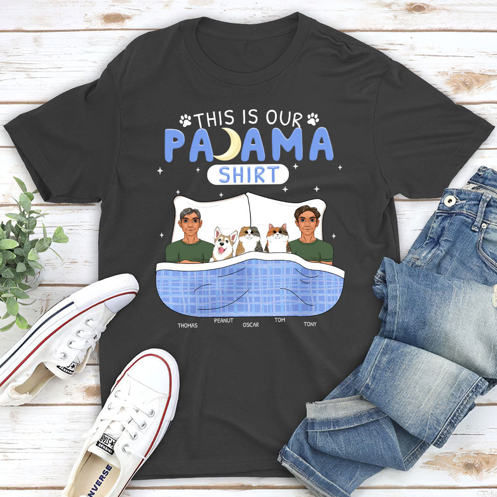 Pawjama Couple - Personalized Custom Unisex 5.3 oz T-shirt for Pet Lovers