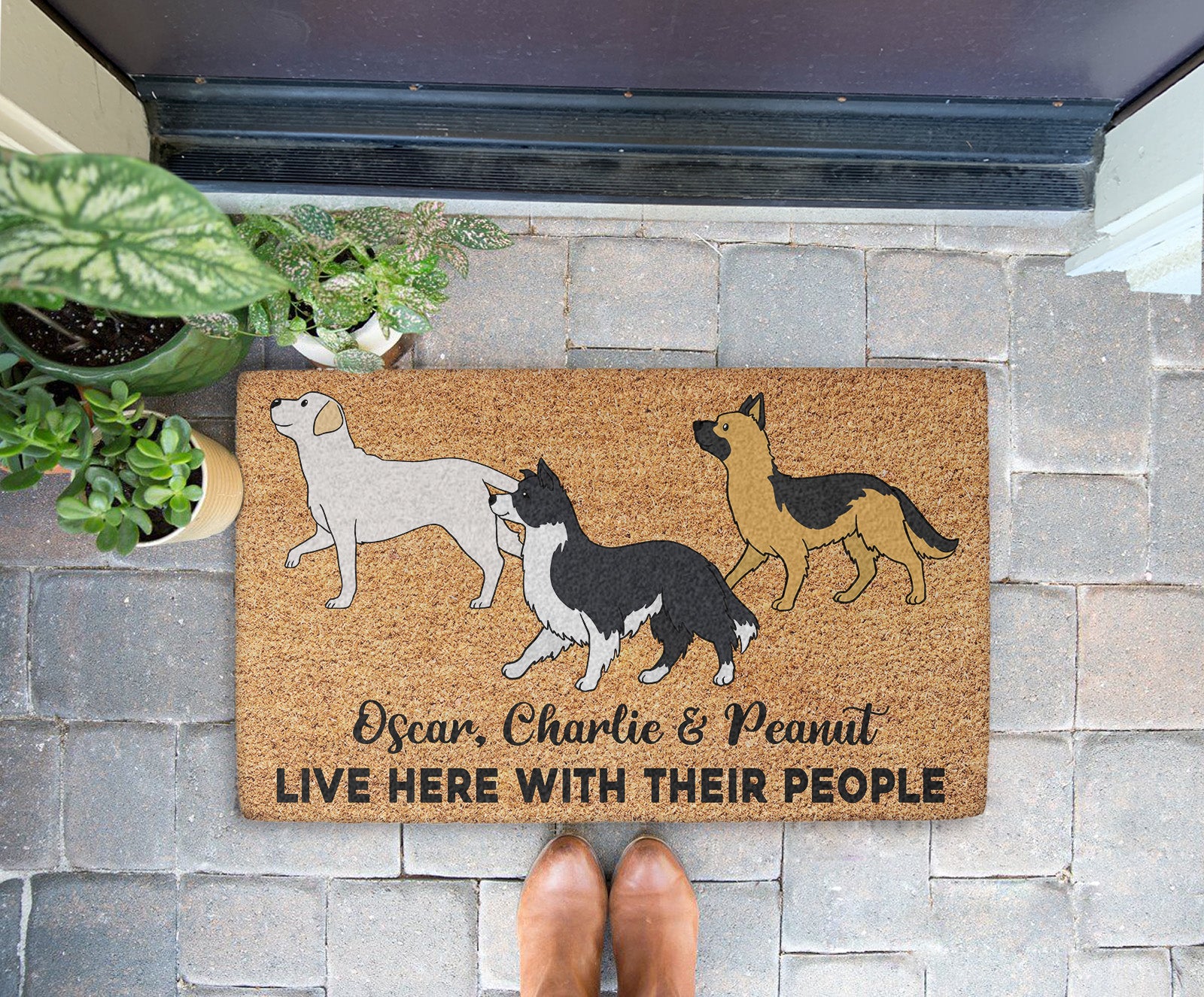 Dog Lives Here - Customizable Personalized Dog Picture Doormat for Pet Lovers