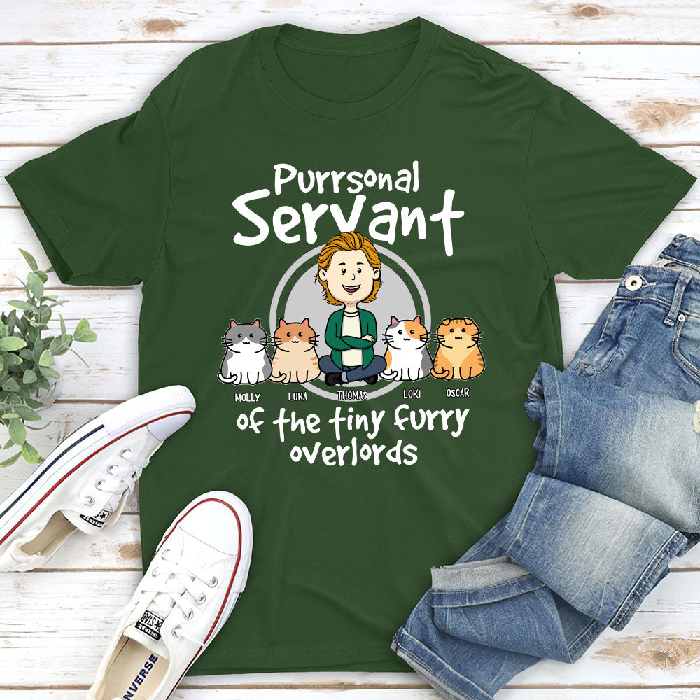 Cat Purrsonal Servant - Personalized Custom Unisex 5.3 oz T-shirt for Pet Lovers