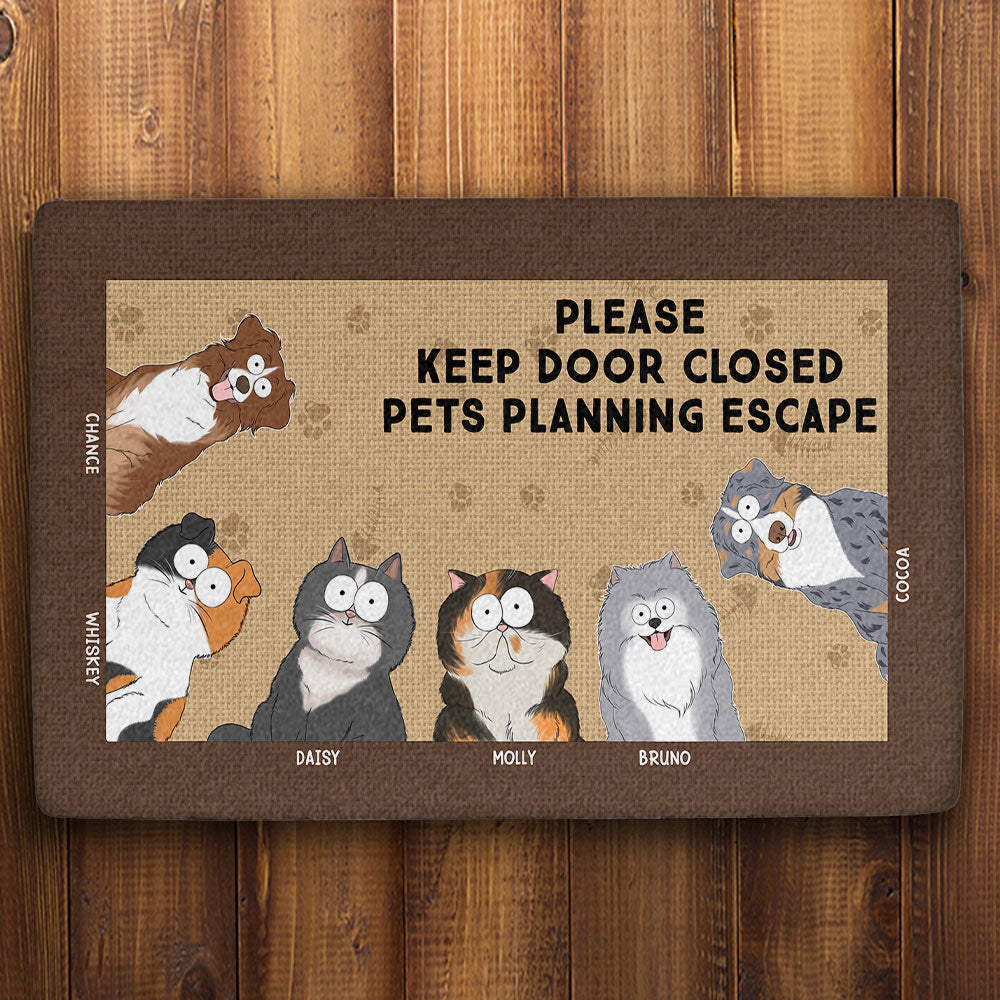 Personalized Custom Doormat to Keep Pets from Opening the Door