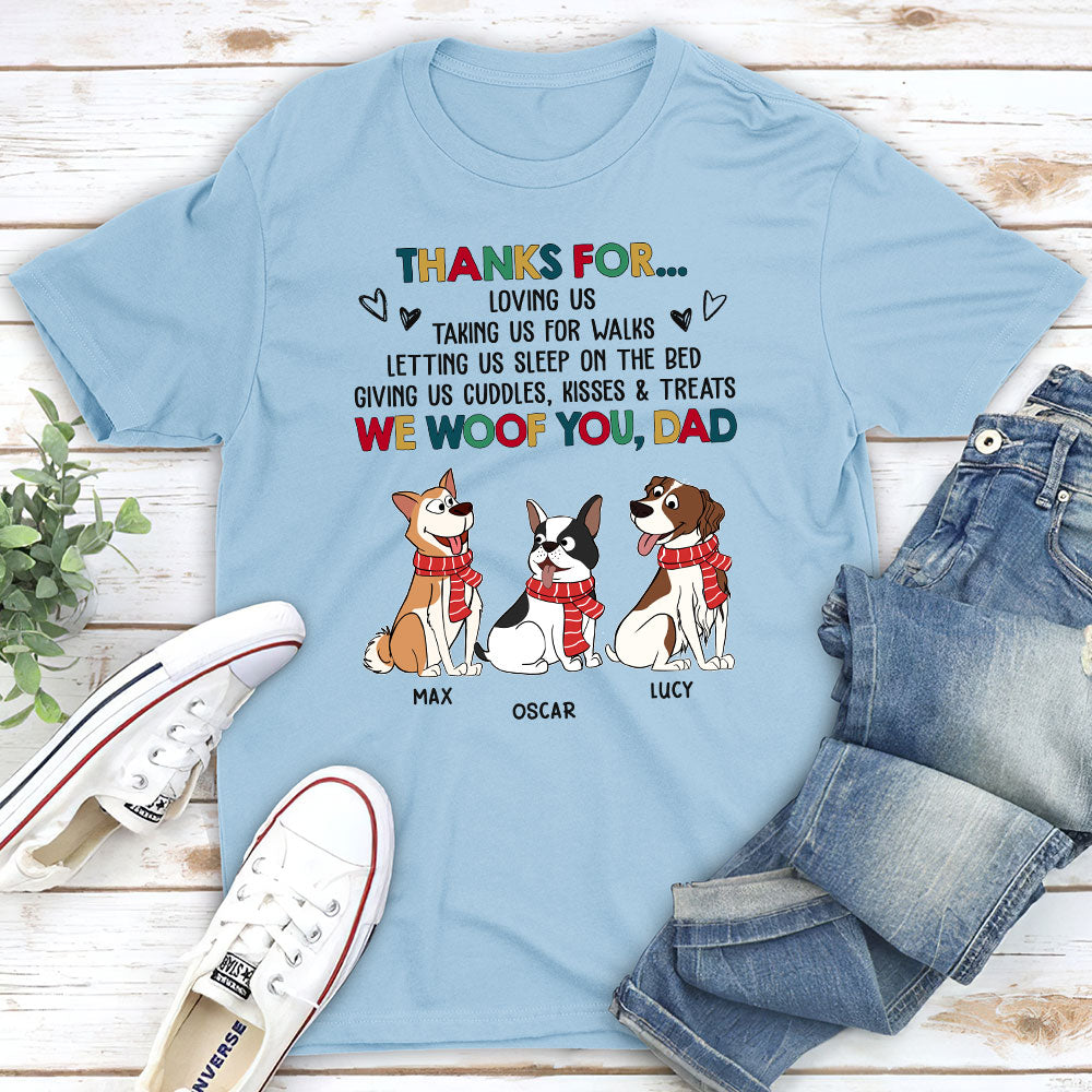 Funny Personalized Custom Unisex 'Thanks For' Dog T-shirt