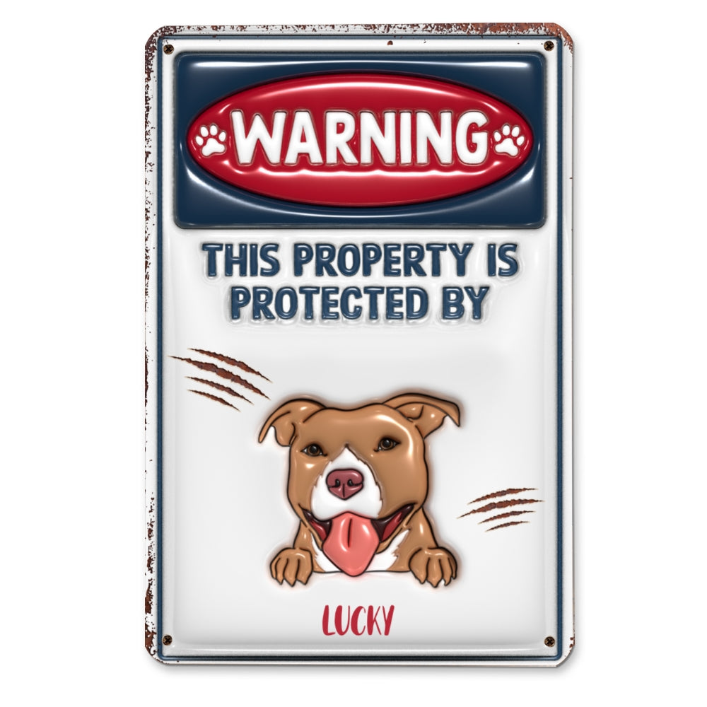 Personalized Custom 3D Inflated Effect Metal Sign for Property Protection - Ideal Home & Office Decor