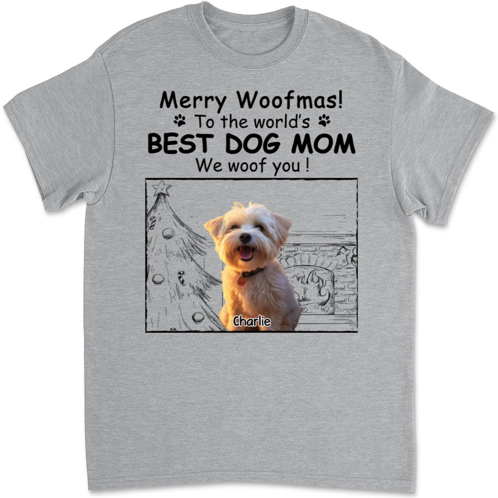 Top-Rated Personalized Custom Unisex Christmas T-shirt for the Best Dog Moms
