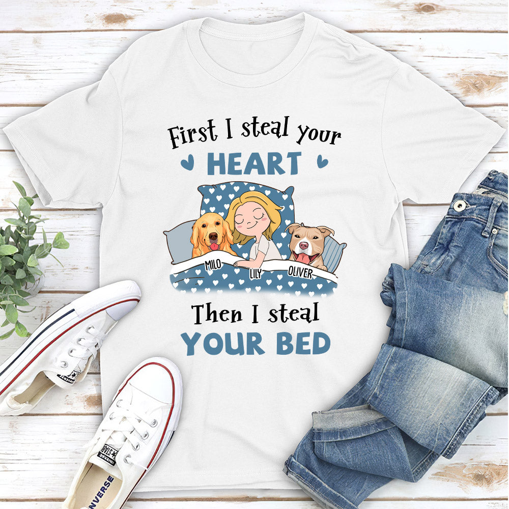 Steal Your Bed - Personalized Custom Unisex 5.3 oz T-shirt for Pet Lovers
