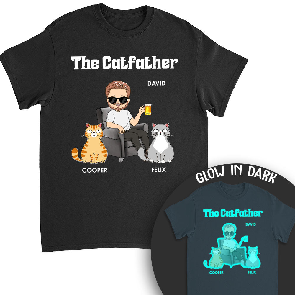 The Catfather - Personalized Custom Fluorescent Unisex T-shirt for Pet Lovers