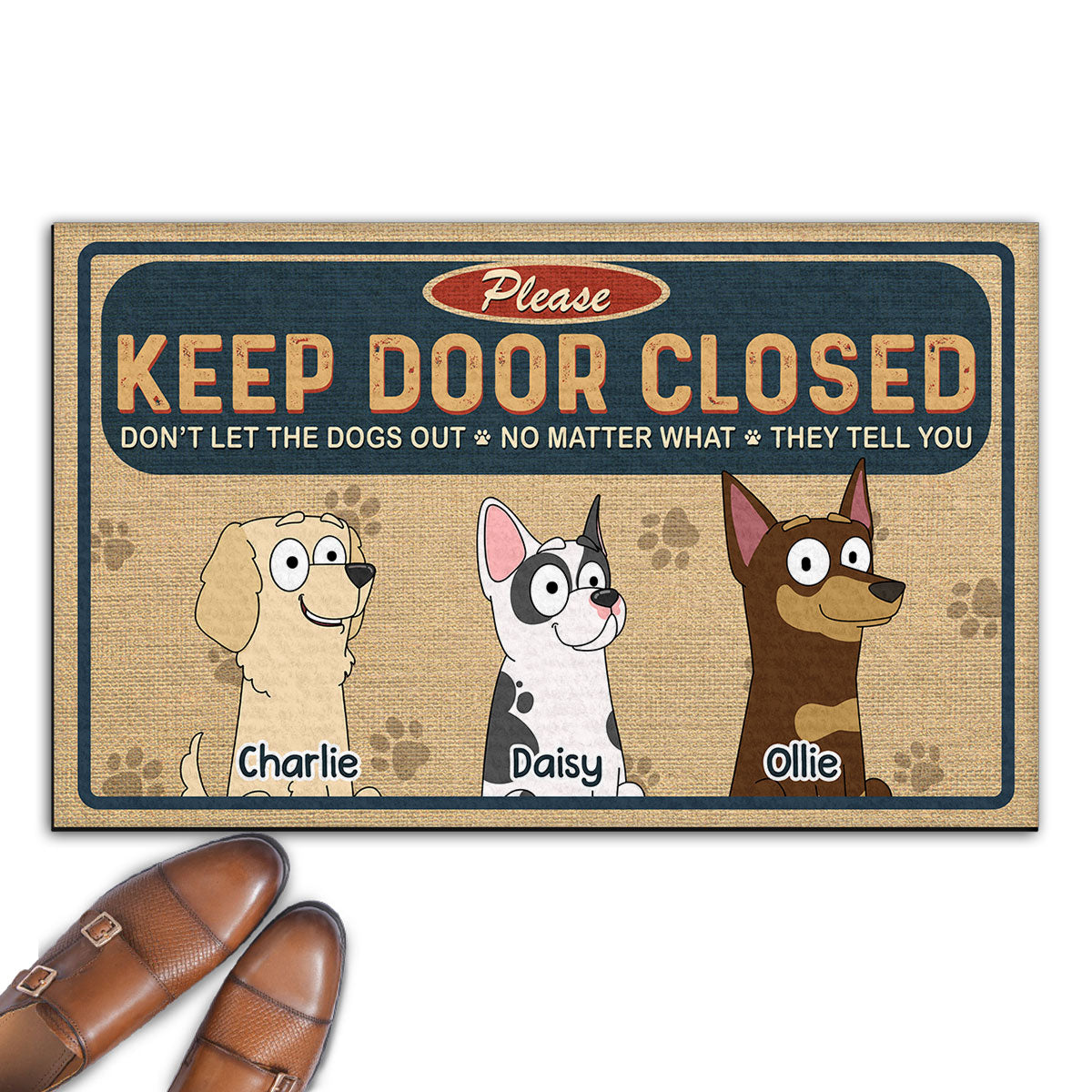 Personalized Custom 'Please Keep Door Closed' Doormat for Pet Lovers