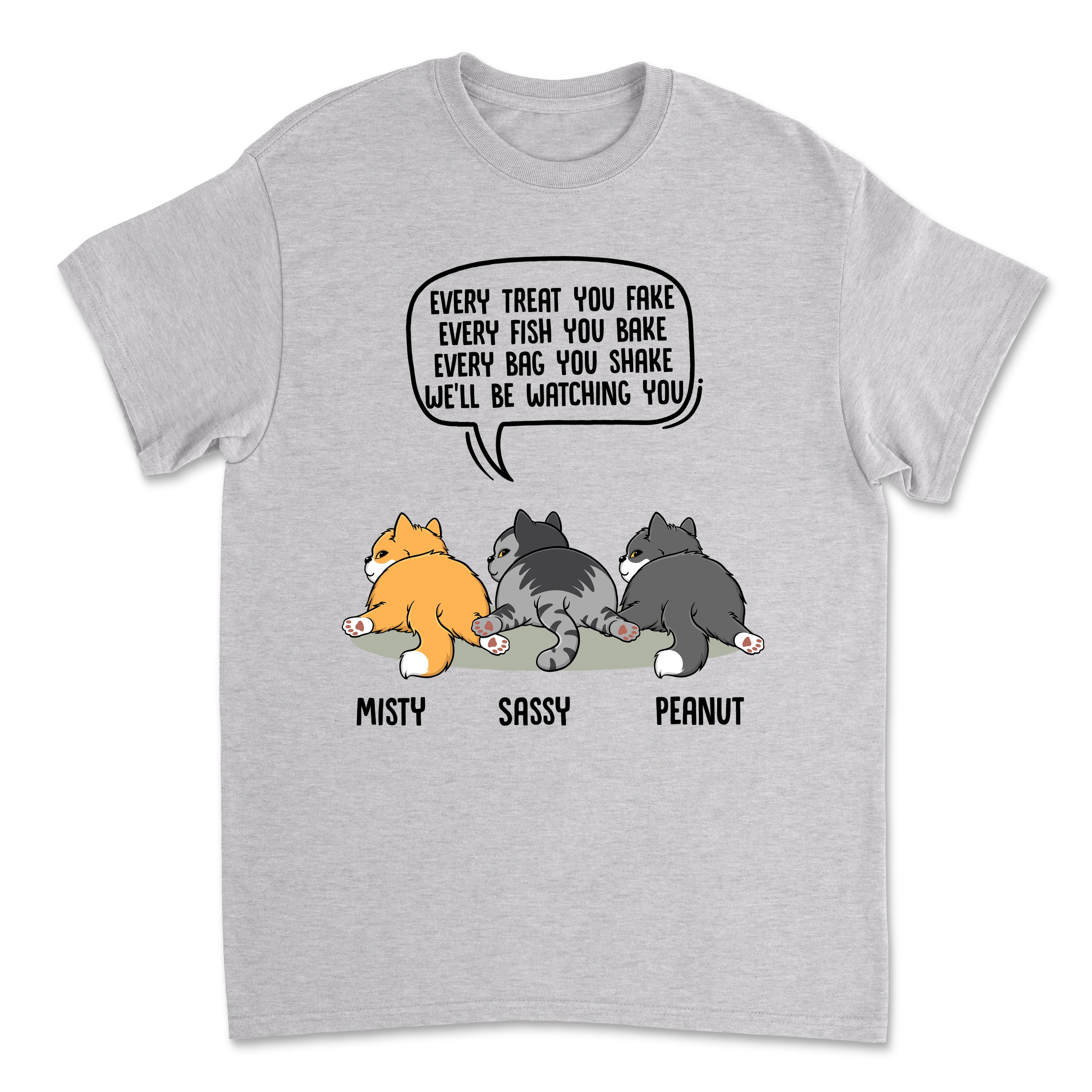 Unique Watching You Cat Butt Personalized Custom Unisex T-shirt for Pet Lovers