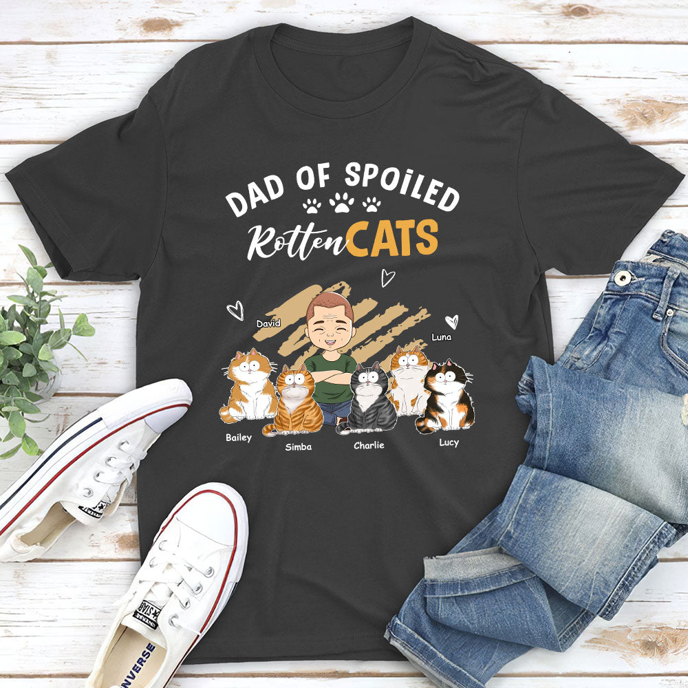 Spoiled Cats Funny Personalized Custom Unisex 5.3 oz Heavy Cotton T-shirt - Ideal Gift for Pet Lovers