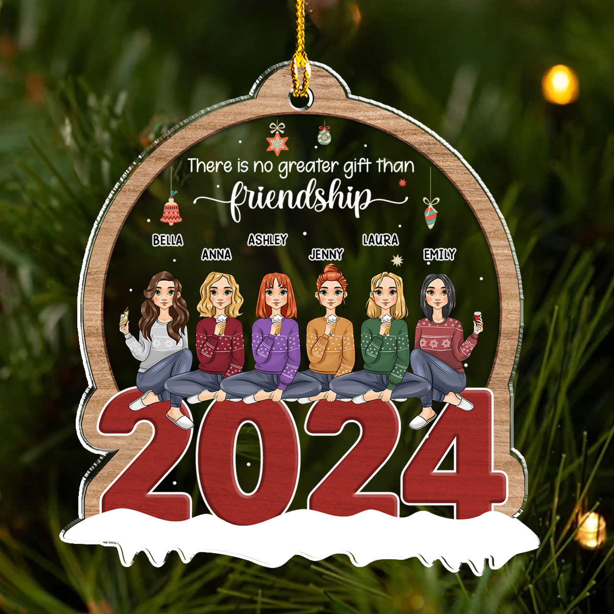 Perfect Friendship - Exquisitely Personalized Custom Acrylic Christmas Ornament