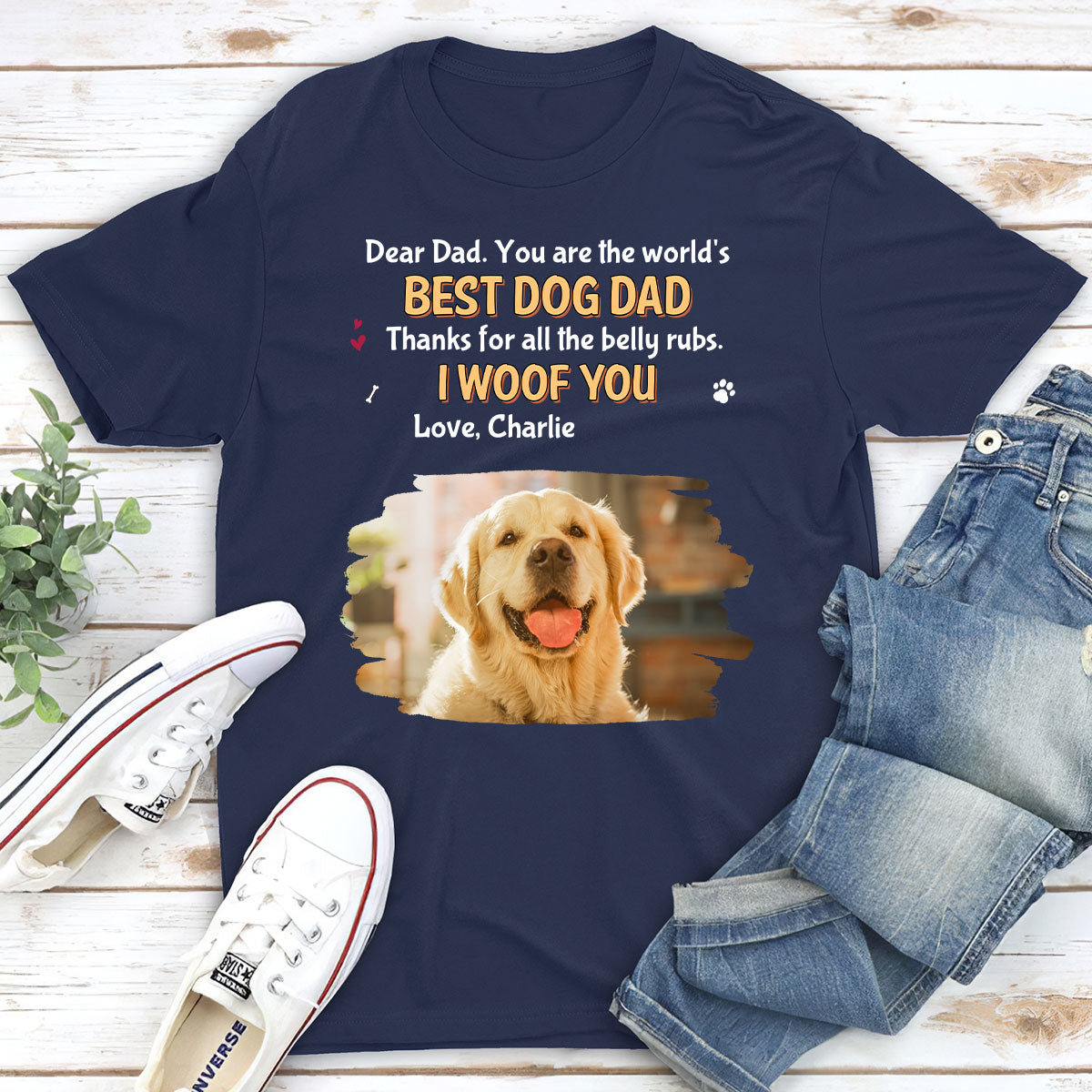 Customizable Unisex Personalized 'For All The Belly Rubs' Photo T-Shirt - Ideal Gift for Pet Lovers
