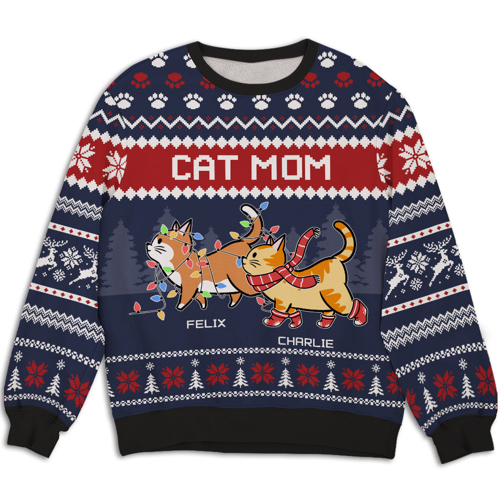 For Cat Mom/Dad - Stylish Personalized Custom All-Over-Print Unisex Sweatshirt