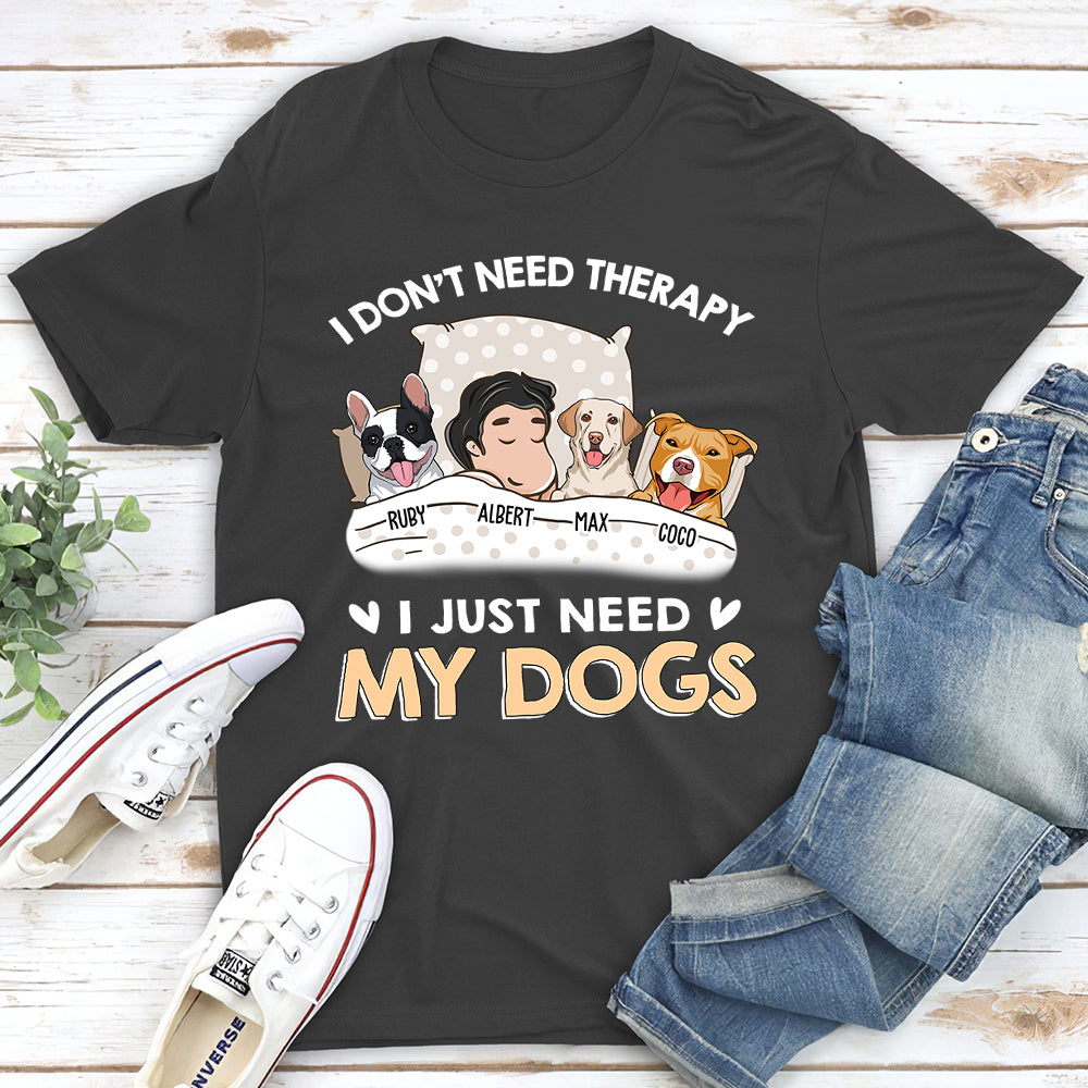 My Dog Is Therapy - Personalized Custom Unisex 5.3 oz T-shirt for Pet Lovers