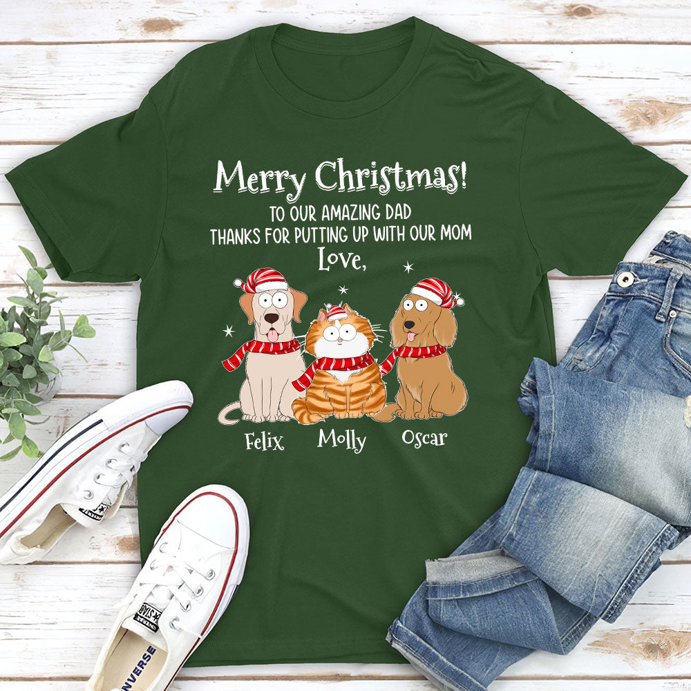 Extraordinary Christmas with Dog - Personalized Custom Unisex Cotton Blend T-shirt for Pet Lovers