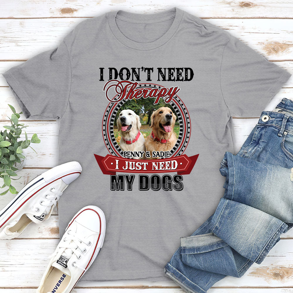 Therapy Photo - Personalized Custom Unisex 5.3 oz T-shirt for Pet Lovers