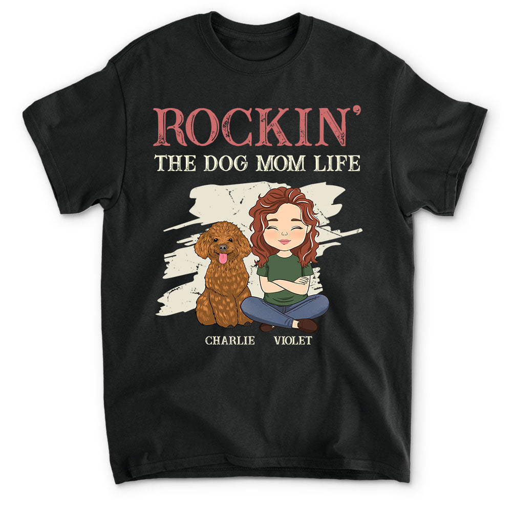 Rockin' Dog Mom - Personalized Custom Unisex 5.3 oz T-shirt for Pet Lovers