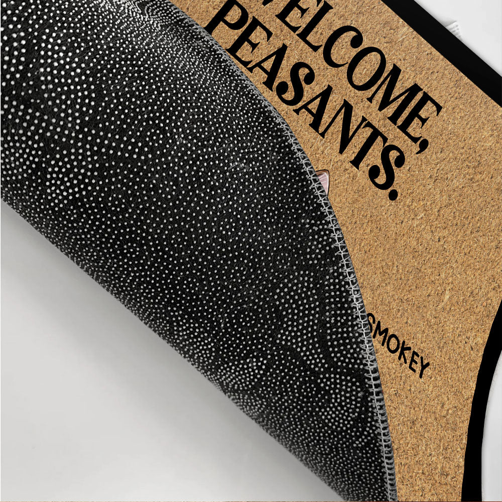 Welcome Peasants - Personalized Custom Cat Picture Doormat for Pet Lovers
