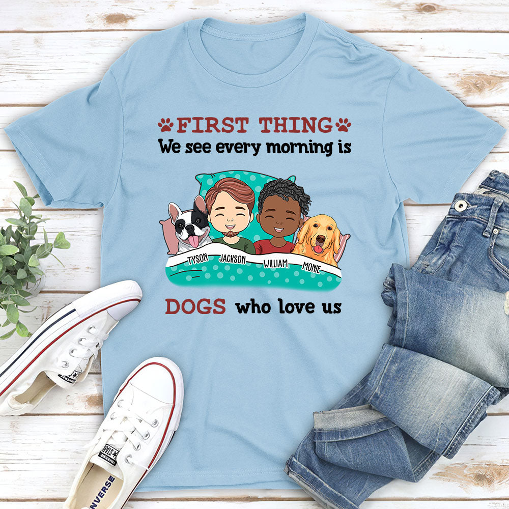 Every Morning Couple - Personalized Custom Unisex Heavy Cotton 5.3 oz T-shirt for Pet Lovers