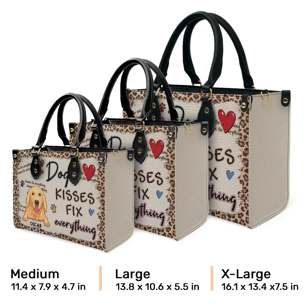 Pet Kisses - Exquisitely Personalized Custom Leather Handbag for Pet Lovers