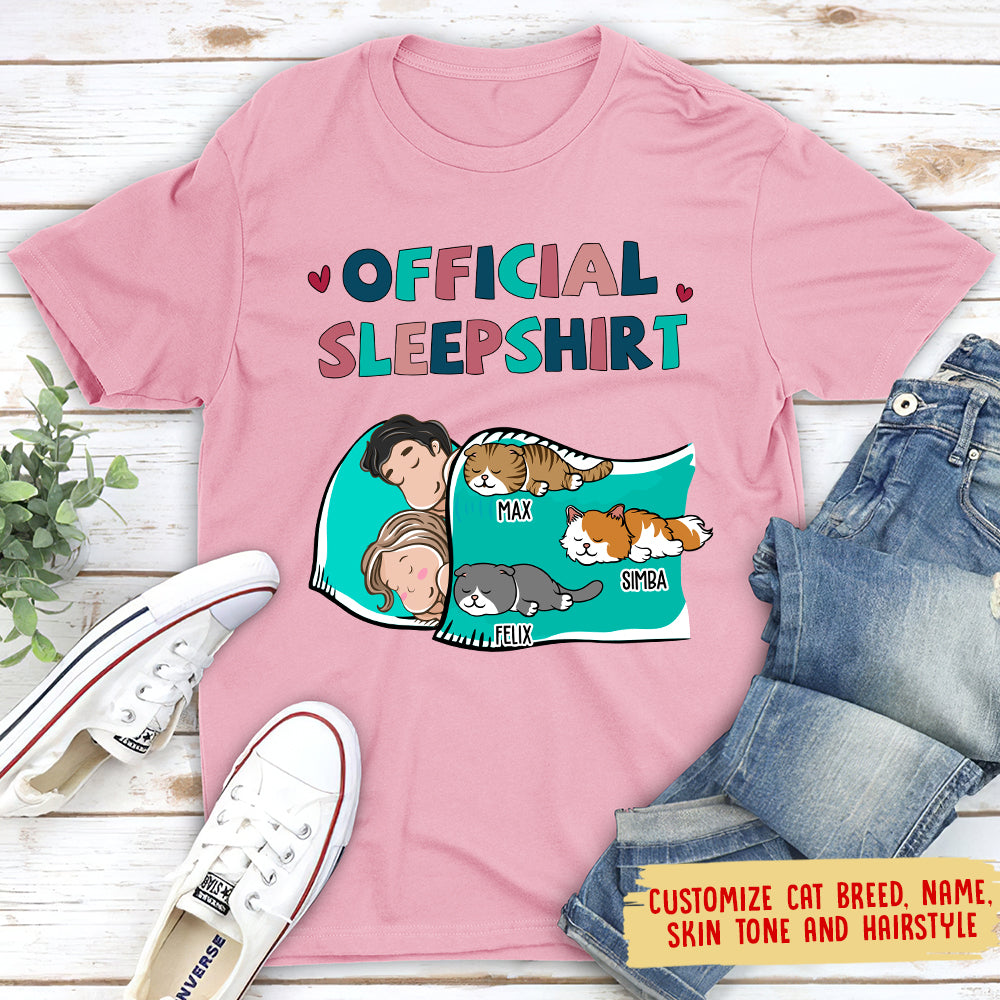 Customizable Cat Official Sleepshirt Unisex T - shirt for Couples - Personalized Gift