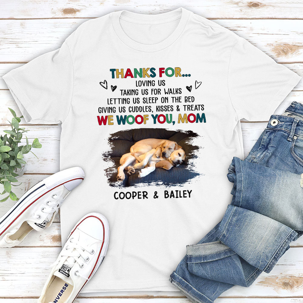 Funny Personalized Custom Unisex 'Thanks For' Dog T-shirt
