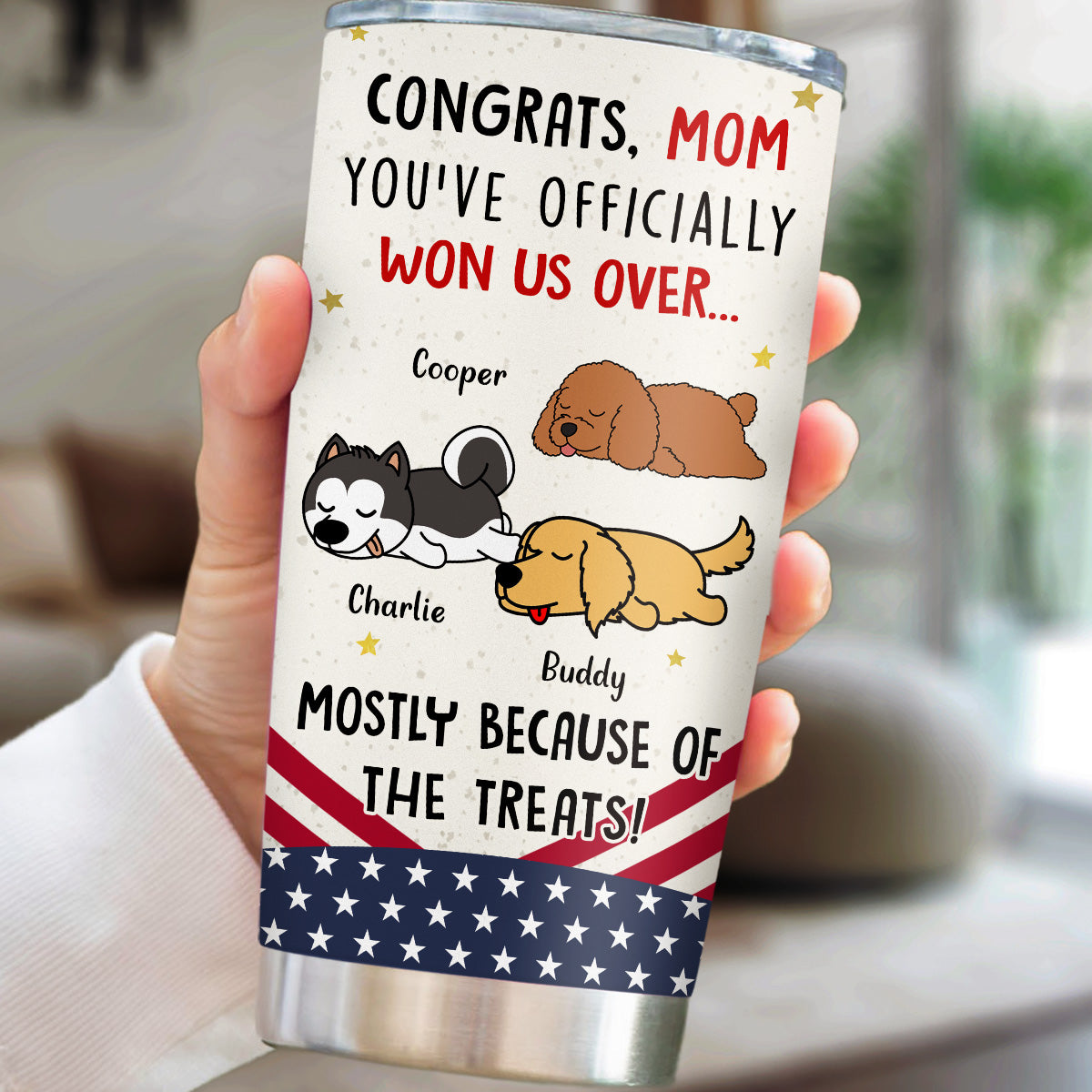 Congrats Dog Dad Mom - Personalized Custom 20oz Stainless Steel Tumbler with Thousands of Cool Designs