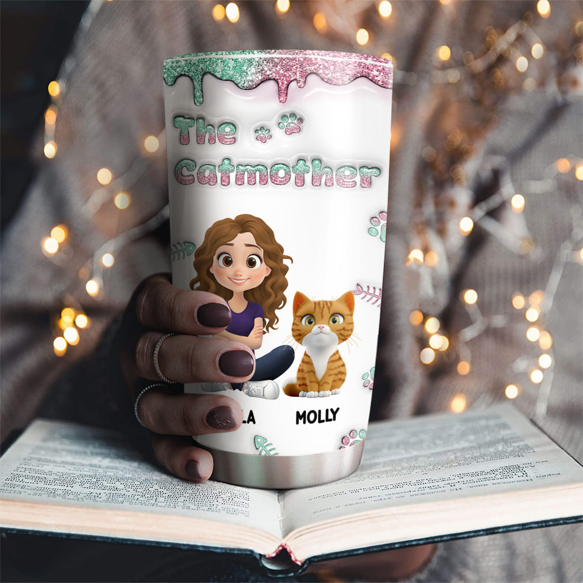 The Catmother Ver 2 - Unique Personalized Custom 3D Inflated Effect 20oz Stainless Steel Tumbler