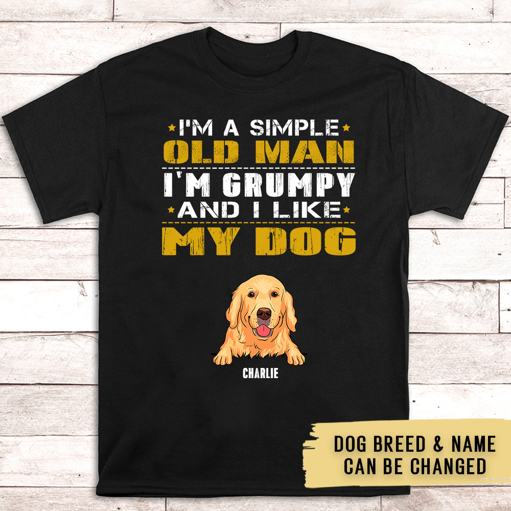 Old Man Grumpy - Personalized Custom Unisex 5.3 oz T-shirt for Pet Lovers