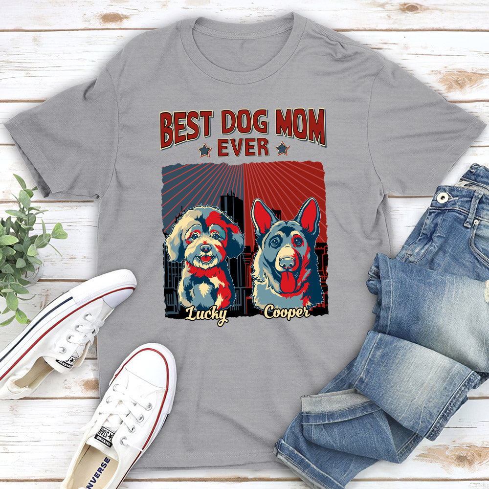 Best Dog Dad Mom Ever - Personalized Custom Unisex Cotton Blend T-shirt for Pet Lovers