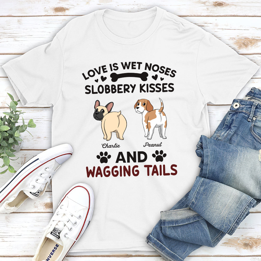 Slobbery Kisses - Personalized Custom Unisex 5.3 oz T-shirt for Pet Lovers
