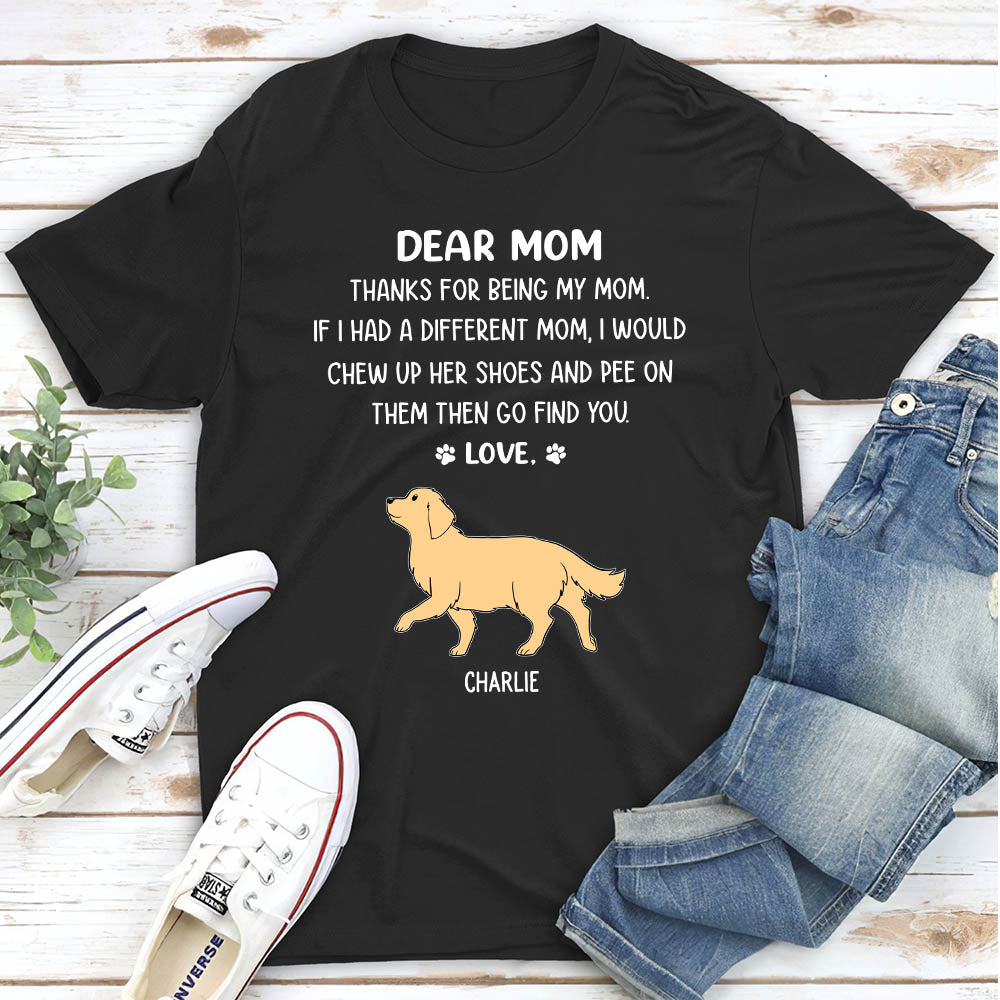 Thanks Mom - Personalized Custom Unisex 5.3 oz T-shirt for Pet Lovers