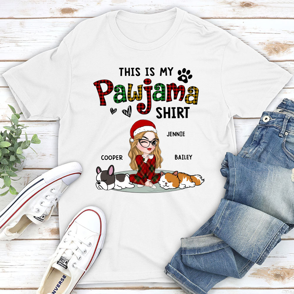 Pawjama Shirt Ver Pet - Personalized Custom Unisex 5.3 oz T-Shirt for Pet Lovers