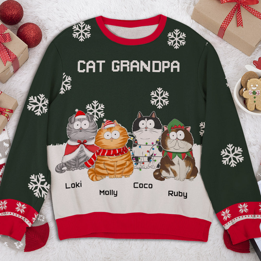 Adorable Funny Cat Family Personalized Custom All-Over-Print Unisex Sweatshirt