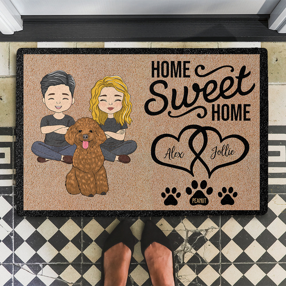 Personalized Custom Home Sweet Home Doormat with Dog's Picture