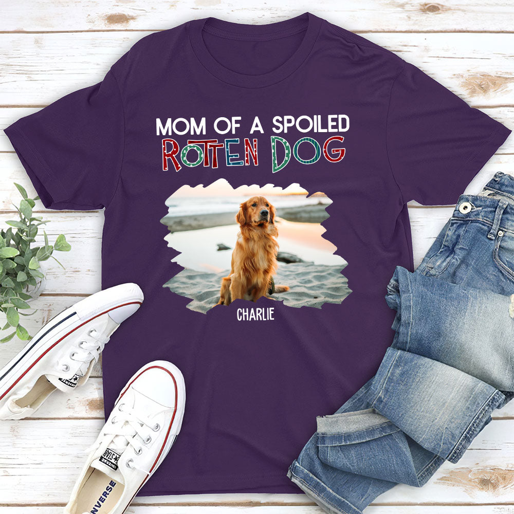 Dad Of A Spoiled Rotten Dog 2 - Personalized Custom Unisex Cotton Blend T-shirt with Copyrighted Artwork