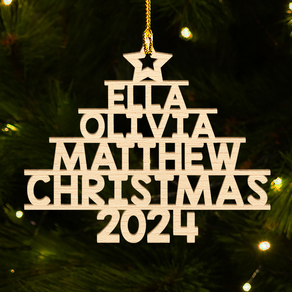 2024 Family Name Ver 2 - Exquisite Personalized Custom 1-layered Wood Ornament for Loved Ones